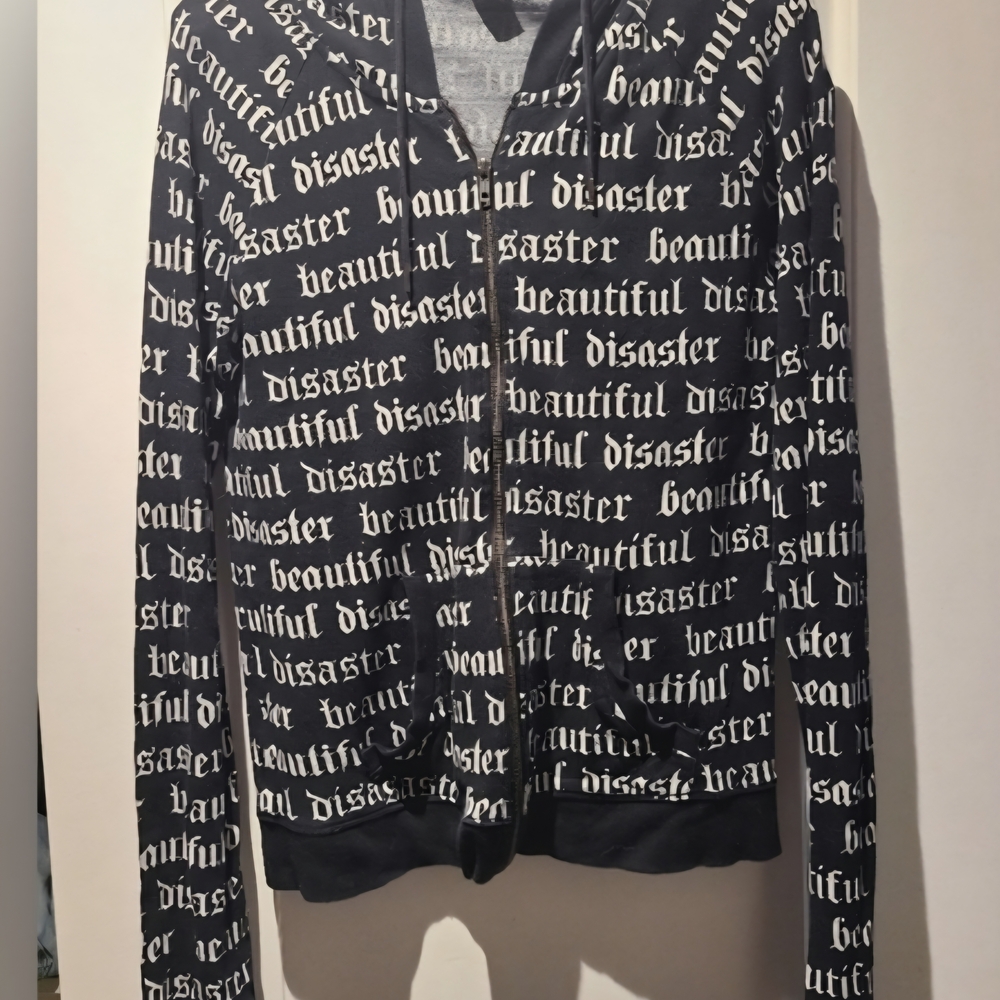 Black and White Zip-Up Hoodie
